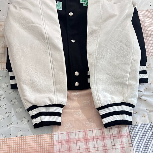 Off-White Men's Black And White Baseball Jacket - Picture 3 of 8